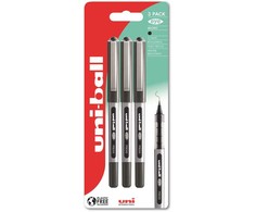 UNIBALL Uni-ball eye 150 3 vnt. juodų rutulinių rašiklių, linijos plotis 0,2 mm, mikro