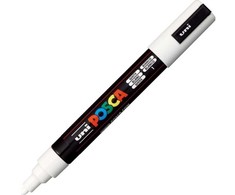 Uni-Ball POSCA PC-5M, balta, daugiaspalvė, vandens pagrindo rašalas, apvalus antgalis, apvalus, 1,8 mm