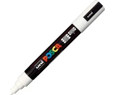 Uni-Ball POSCA PC-5M, balta, daugiaspalvė, vandens pagrindo rašalas, apvalus antgalis, apvalus, 1,8 mm