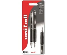 Uni-ball Signo 207 fine 2stk Sorte rollerpenne med behageligt gummigreb, stregbredde 0,5mm