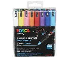 Dėlionė Posca - PC1MR - Ypač plonas rašiklis - Pagrindinės spalvos, 16 vnt.