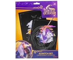 Usorteret UNICORN ACADEMY, Scratch set w/pencil