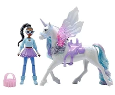 Spin Master Akademia Jednorożców Magia Skrzydeł Rinkinys lalka Layla i figurka jednorożca Glacier + priedai Unicorn Academy Wing Magic