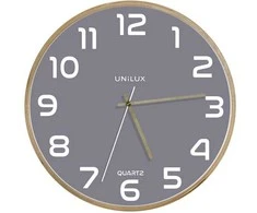 Sieninis laikrodis UNILUX Baltic, diametras 31,5 cm, pilkas