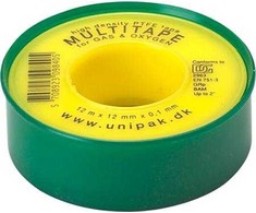 „Unipak Gevindtape“ dujų juosta 12 mm - daugiasluoksnė teptopolimero juosta D6-2963