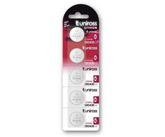 Uniross Batteries Uniross U5CR2430, Vienkartinė baterija, CR2430, Ličio, 3 V, 5 vnt., Sidabras