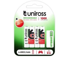 Uniross Batteries Uniross AAA 1000 NiMh baterijos