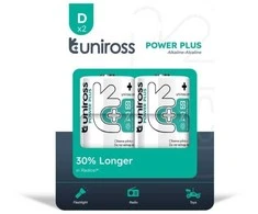 Uniross Batteries Uniross baterijos, 2 vnt. D/LR20 šarminės POWER PLUS
