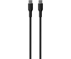 PURO maitinimo ir duomenų sinchronizavimo minkštas laidas iš USB-C į USB-C 1,5 m, 1,5 m, USB C, USB C, juodas