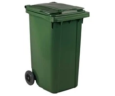 Atliekų konteineris, ESE, žalias, HDPE/plastikas, 240 l, atsparus UV spinduliams, sunkioms atliekoms ir naudojimui lauke