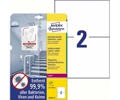 Avery Zweckform „Avery L8002-10“, balta, A4, poliesteris, lazerinis, permanentinis, stačiakampis