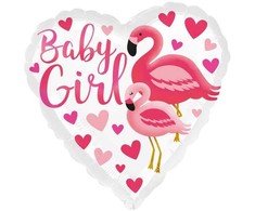 Usorteret Baby Girl Flamingo folieballon
