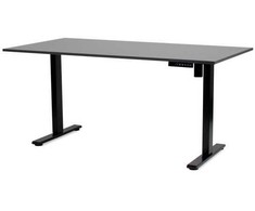 Furniture Trade Cadet pakeliamas ir nuleidžiamas stalas 80x160 cm, antracito spalvos, juodas rėmas