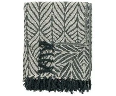 CREATIVE COLLECTION Ugento Plaid, Grøn, Genanvendt Bomuld