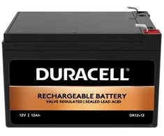 Duracell 12 V 12 Ah VRLA akumuliatorius, sandarus švino rūgšties (VRLA), 12 V, 12 Ah, 12000 mAh, 144 Wh, juodas