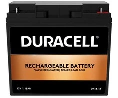 Duracell 12 V 18 Ah VRLA akumuliatorius, sandarus švino rūgšties (VRLA), 12 V, 18 Ah, 18000 mAh, 216 Wh, juodas
