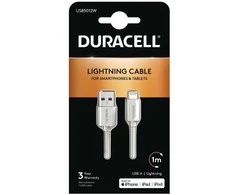Duracell Sinchronizavimo / įkrovimo laidas 1 metro, baltas, 1 m, USB A, Lightning, 2.0, baltas