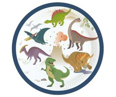 Amscan Laimingo dinozauro lėkštė, 18 cm