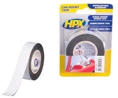 HPX dvipusė lipni juosta, juoda, 19 mm x 2 m
