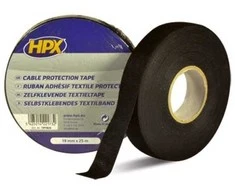 HPX kabelių apsauginė juosta, juoda, 19 mm x 25 m