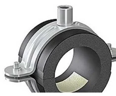 Isopipe ISOCLAMP 022x19 mm vamzdžio laikiklis, cinkuotas HD laikiklis, M8/M10, -45 iki +105°C (2 varžtai)