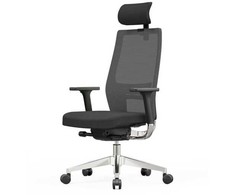 Furniture Trade Preta biuro kėdė su tinkliniu atlošu, juoda