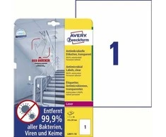 Avery Zweckform Avery L8011-10, permatomas, A4, poliesteris, permanentinis, stačiakampis, 70 g/m²