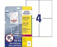 Avery Zweckform „Avery L8003-10“, balta, A4, poliesteris, lazerinis, permanentinis, stačiakampis