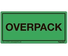 ETI Danger label overpack žalias/juodas 50x100mm 250 pcs