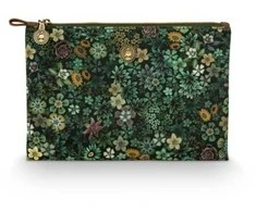 PIP Studio Charly kosmetikos plokščia dėžutė, vidutinė, Tutti i Fiori, žalia, 24x15.5x1cm