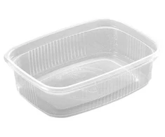 Usorteret Plastikinė dėžutė, Mini 65, stačiakampė 125 ml, 108x82x28 mm PP, permatoma, kartoninė pakuotė po 1000 vnt.