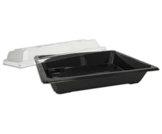 Usorteret Plastikinis indas, mėlynas, 215x147x25mm A-PET, juodas, dėžutė su 1000 vnt. Maistui tinkamas