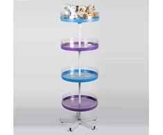 Newco Apvalus vitrina su 4 lentynomis