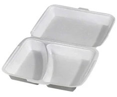 Usorteret Baltas 2 skyrių indas su dangteliu 240x215x70mm 300 vnt./pak