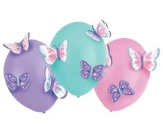 Riethmuller Europe Balionas „Butterfly Flutter“, 3 dalių rinkinys su priedais, 14 colių (35,5 cm)