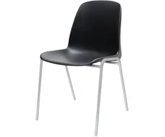 Usorteret Stacking chair Oporto Xtra, alu-pilkas frame, juodas