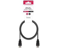Vivanco VVVXHDMI25MMGK, 2,5 m, HDMI Type A (standartinis), HDMI Type A (standartinis), juodas