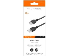 Vivanco VNITUSB15MFK, 1.5 m, USB A, USB A, USB 2.0, juodas