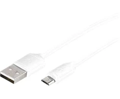 Vivanco VVITUSBMICUSBA10W, 1 m, USB A, Micro-USB B, USB 2.0, balta