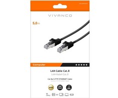 Vivanco VNITLAN8F50STPK, 5 m, Cat8, S/FTP (S-STP), RJ-45, RJ-45, Juodas