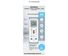 Vivanco VNREMOTEAIR, Oro kondicionierius, IR belaidis, Mygtukai, Įmontuotas ekranas, Baltas