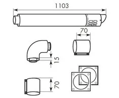 Vaillant Horizontalus dūmų dujų išleidimo anga DN80/125 - 303209