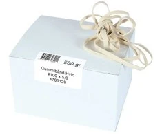 Valiklis Gislaved Elastinės juostos, 100 x 5 mm, baltos, 500g pakuotė