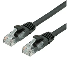 Value Vertė VERTĖ - Patch- Kabelis - RJ- 45 (M) iki RJ- 45 (M) - 15 m - UTP - CAT 6a - formos, be Haken - juodas, RAL 9011 (21.99.1468)
