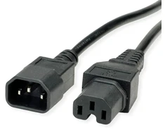 Vertės maitinimo kabelis VALUE maitinimo kabelis IEC320/C14 kištukas – C15 moteriškas, juodas, 0,5 m