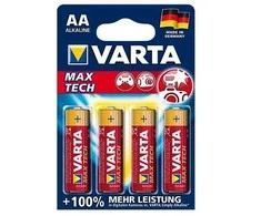 Varta -4706/4B, Vienkartinės baterijos, AA, Šarminės, 1,5 V, 4 vnt., Raudona, Geltona