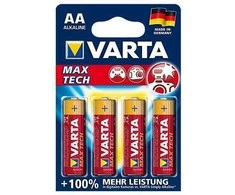 Varta -4706/4B, Vienkartinės baterijos, AA, Šarminės, 1,5 V, 4 vnt., Raudona, Geltona