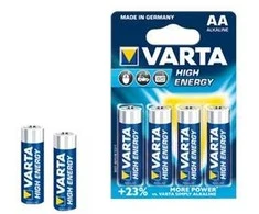 Varta -4906/4B, Vienkartinės baterijos, AA, Šarminės, 1,5 V, 4 vnt., Mėlyna, Auksinė