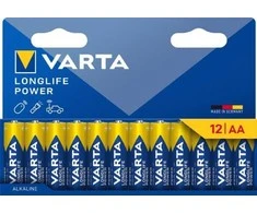 Varta Longlife Power AA, Vienkartinės baterijos, AA, Šarminės, 1,5 V, 12 vnt., 10 metų