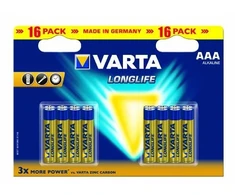 Varta BV-LL 16 AAA, Vienkartinė baterija, AAA, Šarminė, 16 vnt., Mėlyna, Geltona, 167 mm